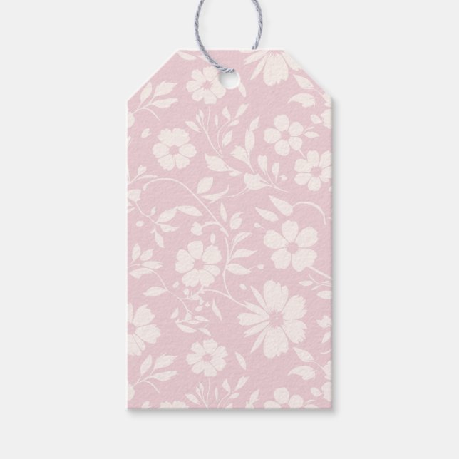 Vintage Bloom Neutral - Rosa Geschenkanhänger (Vorderseite)