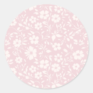 Vintage Bloom Neutral - Rosa Hauch Runder Aufkleber