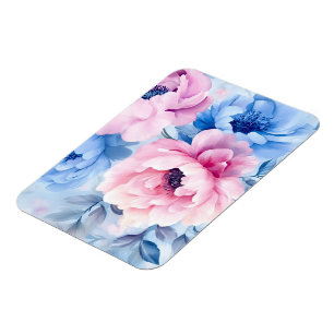 Vintage Bloom Pastell Blüten Wasserfarbe Magnet