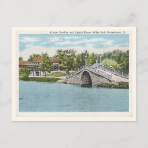 Vintage Bloomington Illinois Park Szene Postkarte