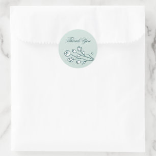 Vintage Blooms Wedding Closure Sticker - Aquamarin