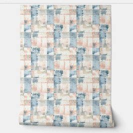 Vintage Blue & Blush Painterly Tapete