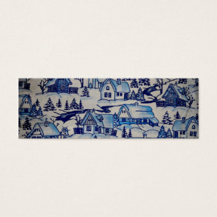 Vintage Blue Christmas Village