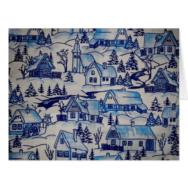Vintage Blue Christmas Village (Devant horizontal)