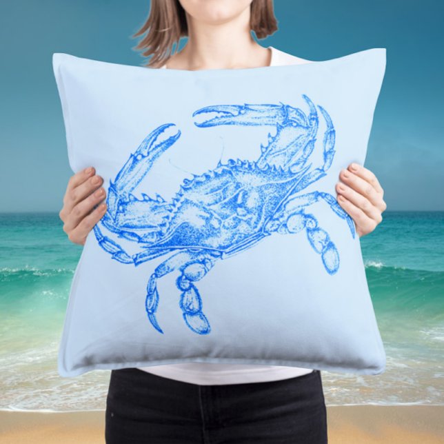 Vintage  blue  crab   kissen (Von Creator hochgeladen)