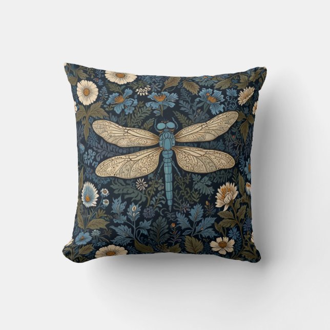 Vintage blue Dragonfly Kissen (Vorderseite)