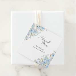 Vintage Blue Floral Wedding Begrüßungstags Geschenkanhänger