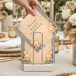 Vintage Blue Jeans Bunny Nursery  Baby Shower Serviette