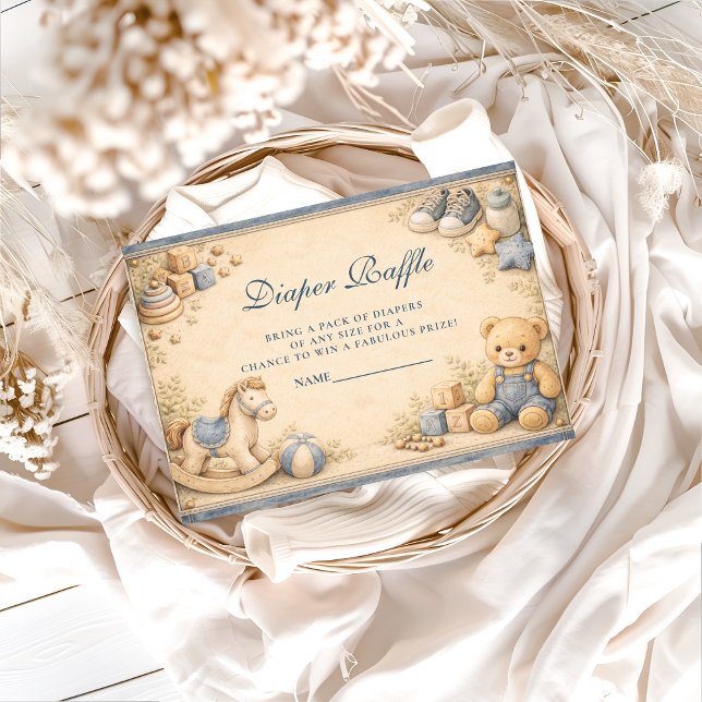 Vintage Blue Jeans Classic Diapper Raffle Begleitkarte (Von Creator hochgeladen)