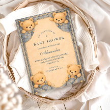 Vintage Blue Jeans Teddy Baby Shower