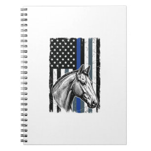 Vintage Blue Line Pferdeflagge Vektor-Design Notizblock