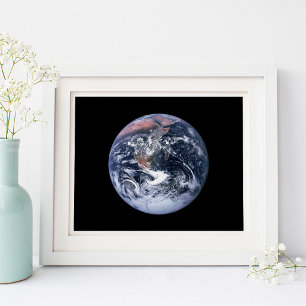 Vintage Blue Marble Erde Foto 10x8 Poster