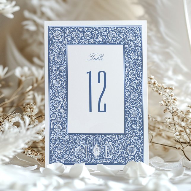 Vintage Blue Morris Tischnummer Cards (Von Creator hochgeladen)