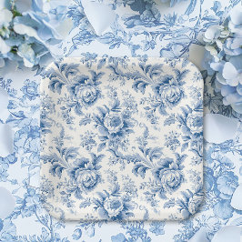 Vintage Blue Paper-Teller für Blumenfilme Pappteller