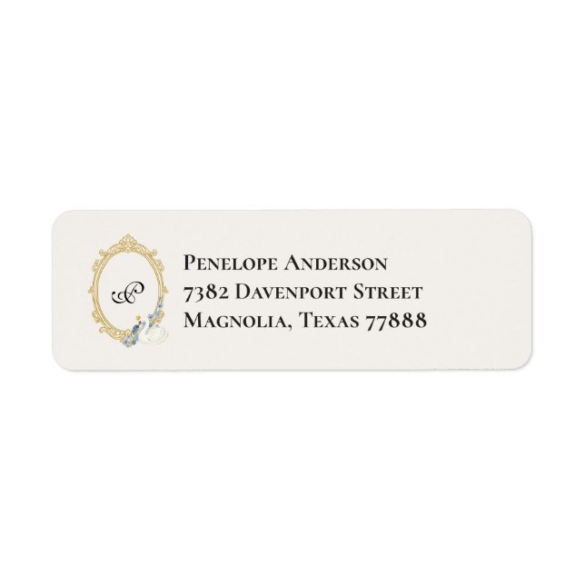 Vintage Blue Regency Cameo Bridal Shower Address (Vorne)