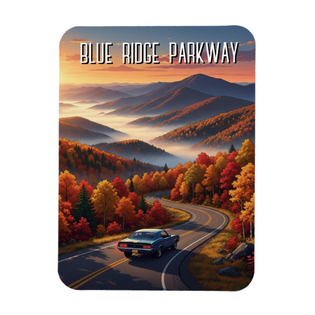 Vintage Blue Ridge Parkway Souvenir Magnet (Vertikal)