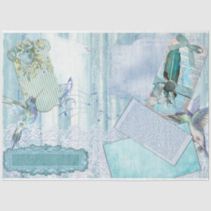 Vintage Blue Serie Design 9 Seidenpapier