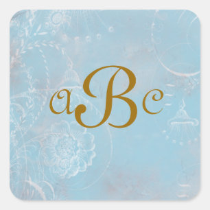 Vintage Blue Toile Personalisiert Stickers