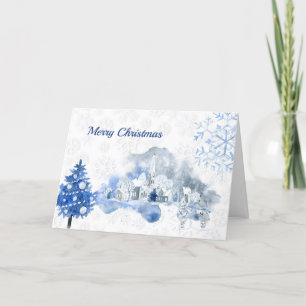 Vintage Blue Town Mice Collage Weihnachten