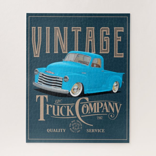 Vintage Blue Truck and Company (Vertikal)