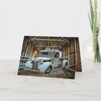 Vintage Blue Truck Rustic Barne Carte de remerciem