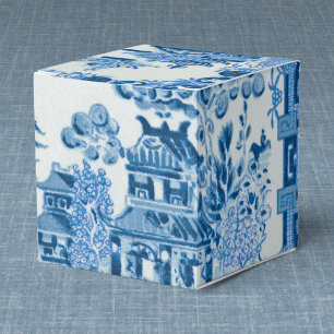 Vintage Blue Willow Gefallenheitsbox Geschenkschachtel
