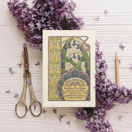 Vintage Bluebell-Blume - Gelbe Karte