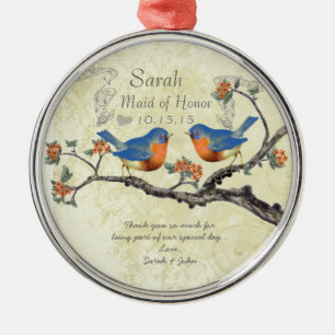 Vintage Bluebirds Trauzeugin Ornamente