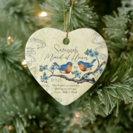 Vintage Bluebirds Trauzeugin Ornamente