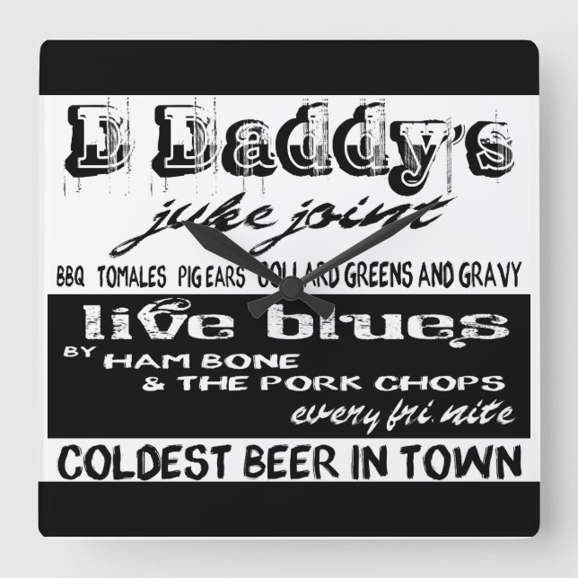 Vintage Blues für die Werbung - Uhr (Vorderseite)