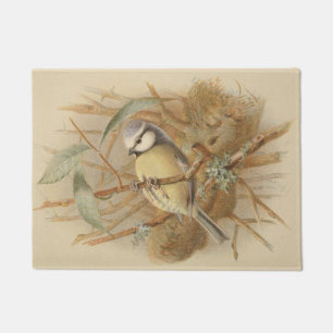 Vintage Bluetit-Illustration Fußmatte