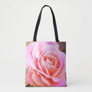 Vintage blühende Rose Rosa Tote Tasche