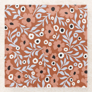 Vintage Blume: abstrakter Hintergrund. Glasuntersetzer