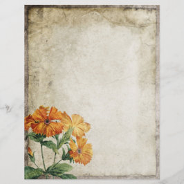 Vintage Blume Altpapier