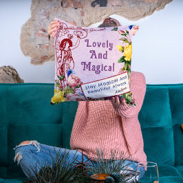 Vintage Blume Benutzerdefinierte Grüße Name Rosa Kissen