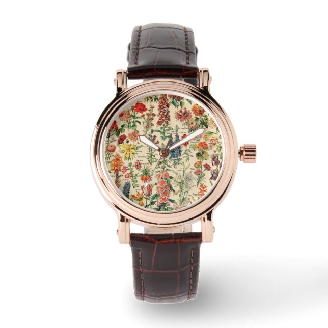 Vintage Blume beobachten Armbanduhr (Vorderseite)