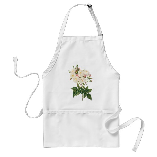 Vintage Blume Blütenrot Noisette Rose Redoute Schürze (Vorne)