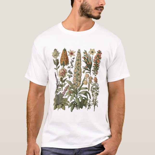 Vintage Blume Botanisches Cool T-Shirt (Vorderseite)