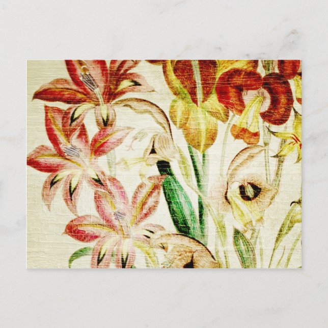 Vintage Blume Bouquet 5 Postkarte (Vorderseite)