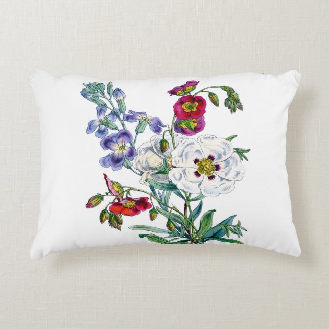 Vintage Blume Bouquet Dekokissen (Vorderseite)
