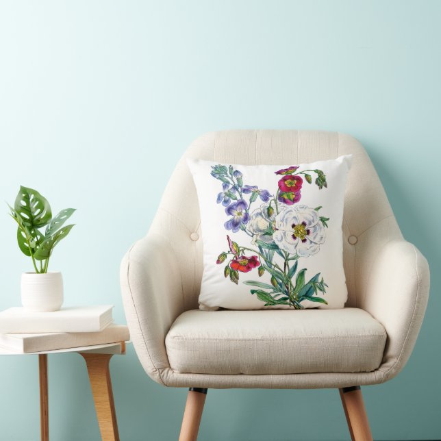 Vintage Blume Bouquet Kissen (Stuhl )