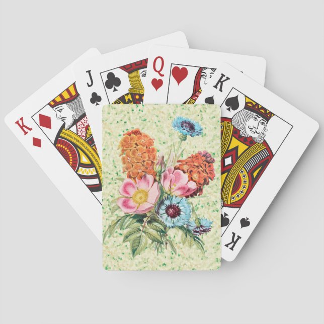 Vintage Blume Bouquet Spielkarten (Rückseite)
