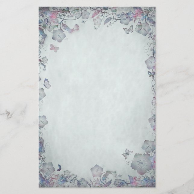 Vintage Blume & Butterfly Hochzeit Briefpapier (Vorderseite)