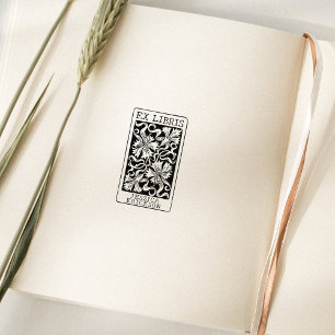 Vintage Blume Custom Ex Libris Book Gummistempel