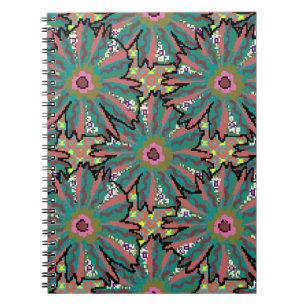 Vintage Blume. Doodle-Stil, Federboden Notizblock