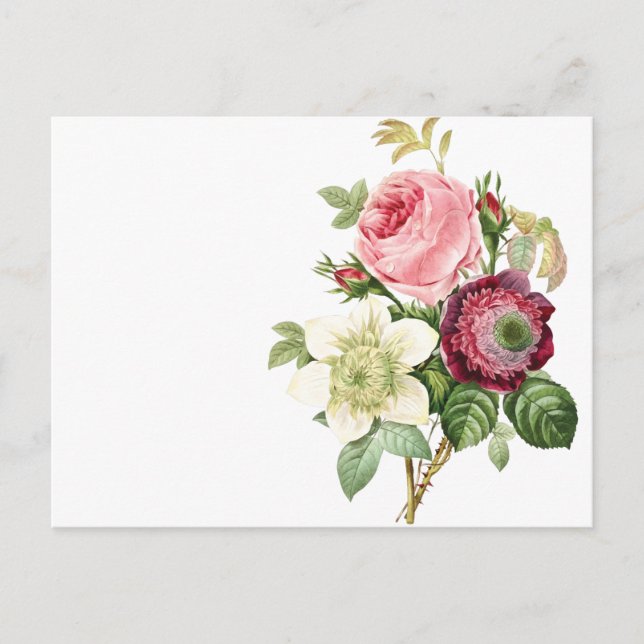Vintage Blume Einladung Postkarte (Vorderseite)