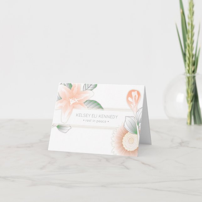 Vintage Blume elegante Beerdigung Karte (Vorderseite)