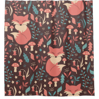 Vintage Blume: Elegante Nahtlose Illustration Duschvorhang
