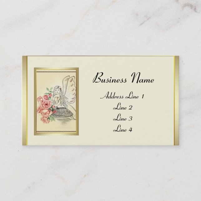 Vintage Blume Fairy Visitenkarte (Vorderseite)