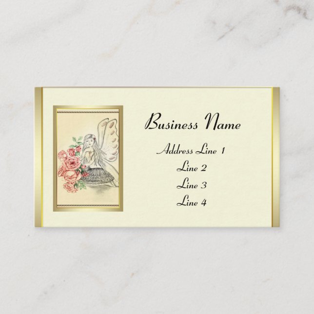 Vintage Blume Fairy Visitenkarte (Vorderseite)